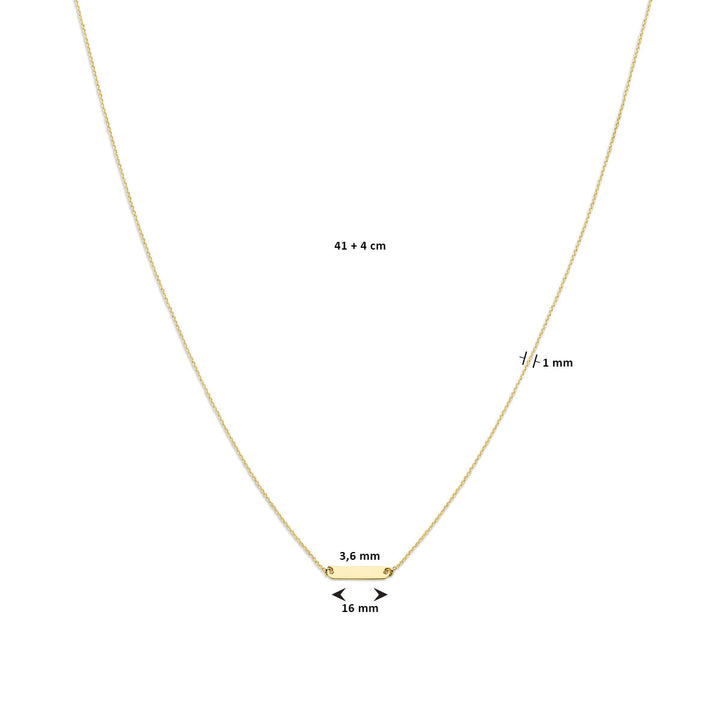 graveercollier plaat 1,6 mm 41 + 4 cm 14K geelgoud