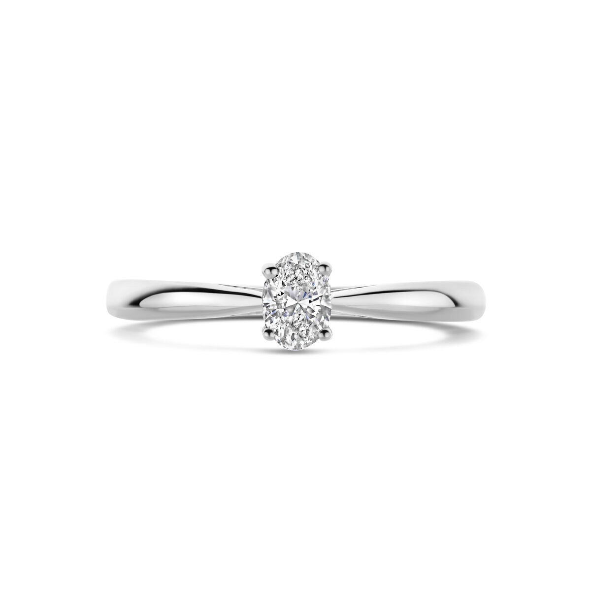 anillo diamante cultivado en laboratorio 0.25ct h si oro blanco 14K