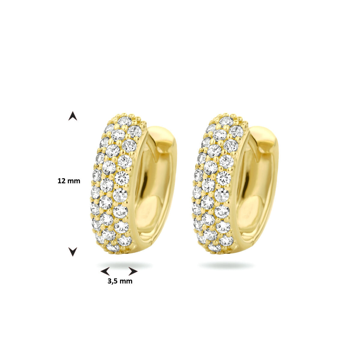 aros de zircón 14K oro amarillo