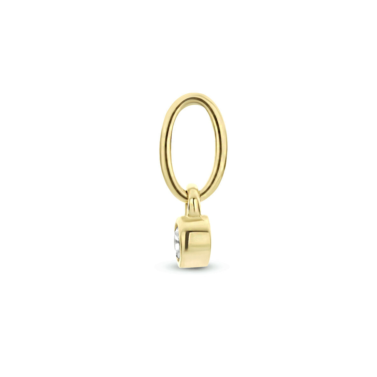 colgante redondo de circonita en oro amarillo de 14K