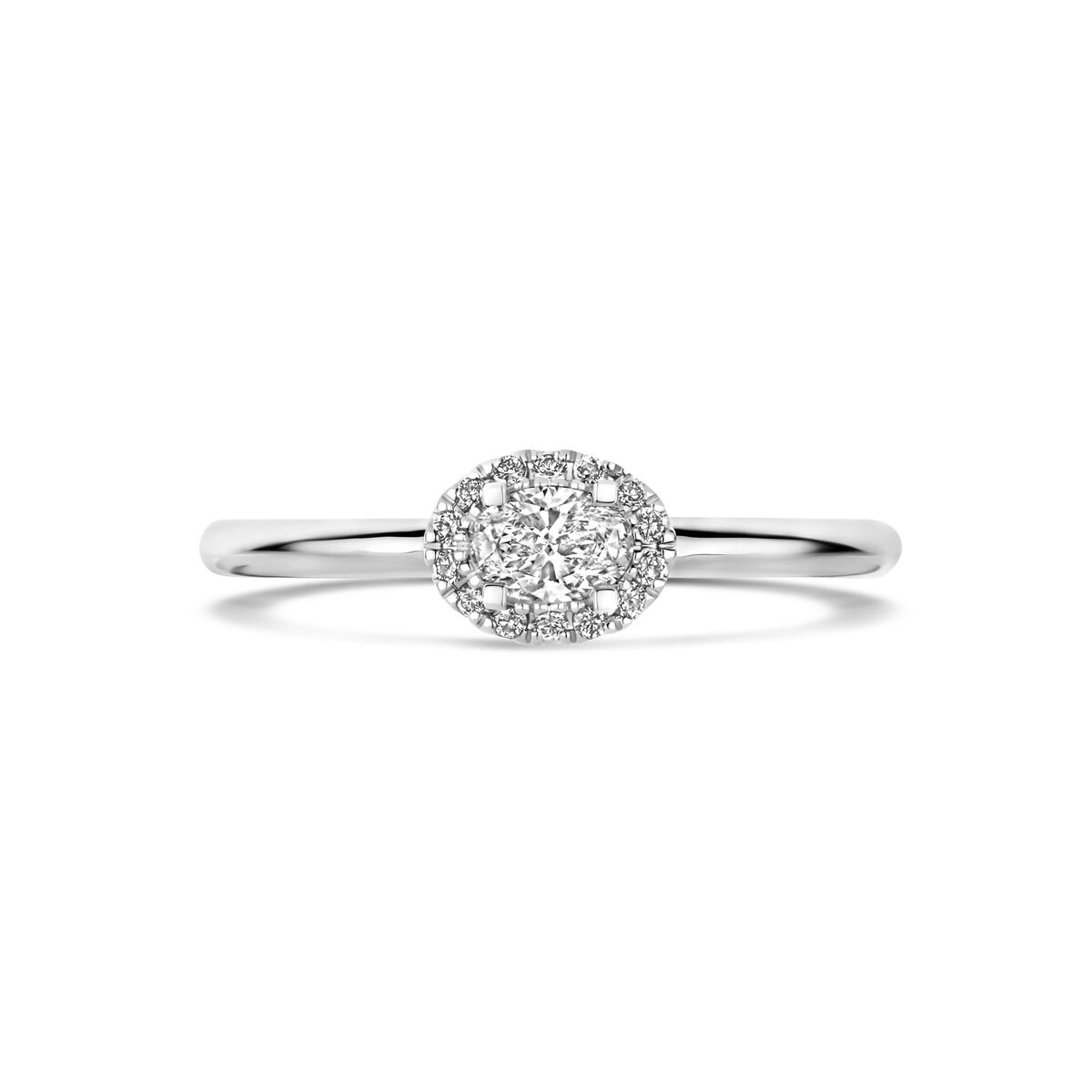 anillo diamante 0.24ct h si 14K oro blanco