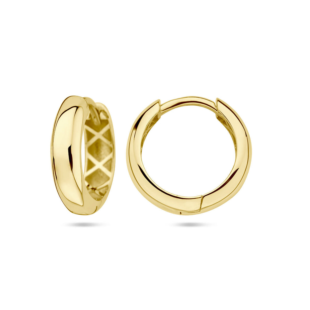 klapoorringen 4,0 mm halronde buis 14K geelgoud