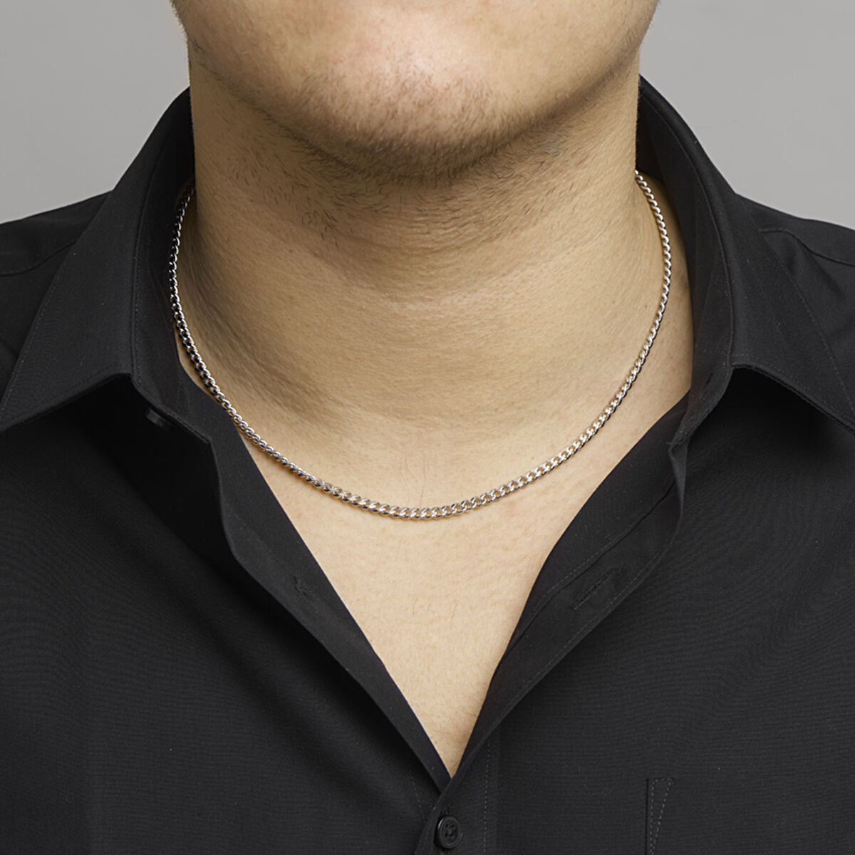 collar de gourmette tallada 4,3 mm de acero inoxidable