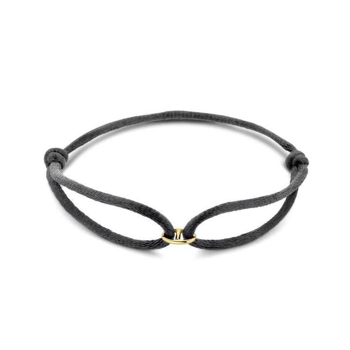 armband satijn 14K goud met rubber/nylon/leer