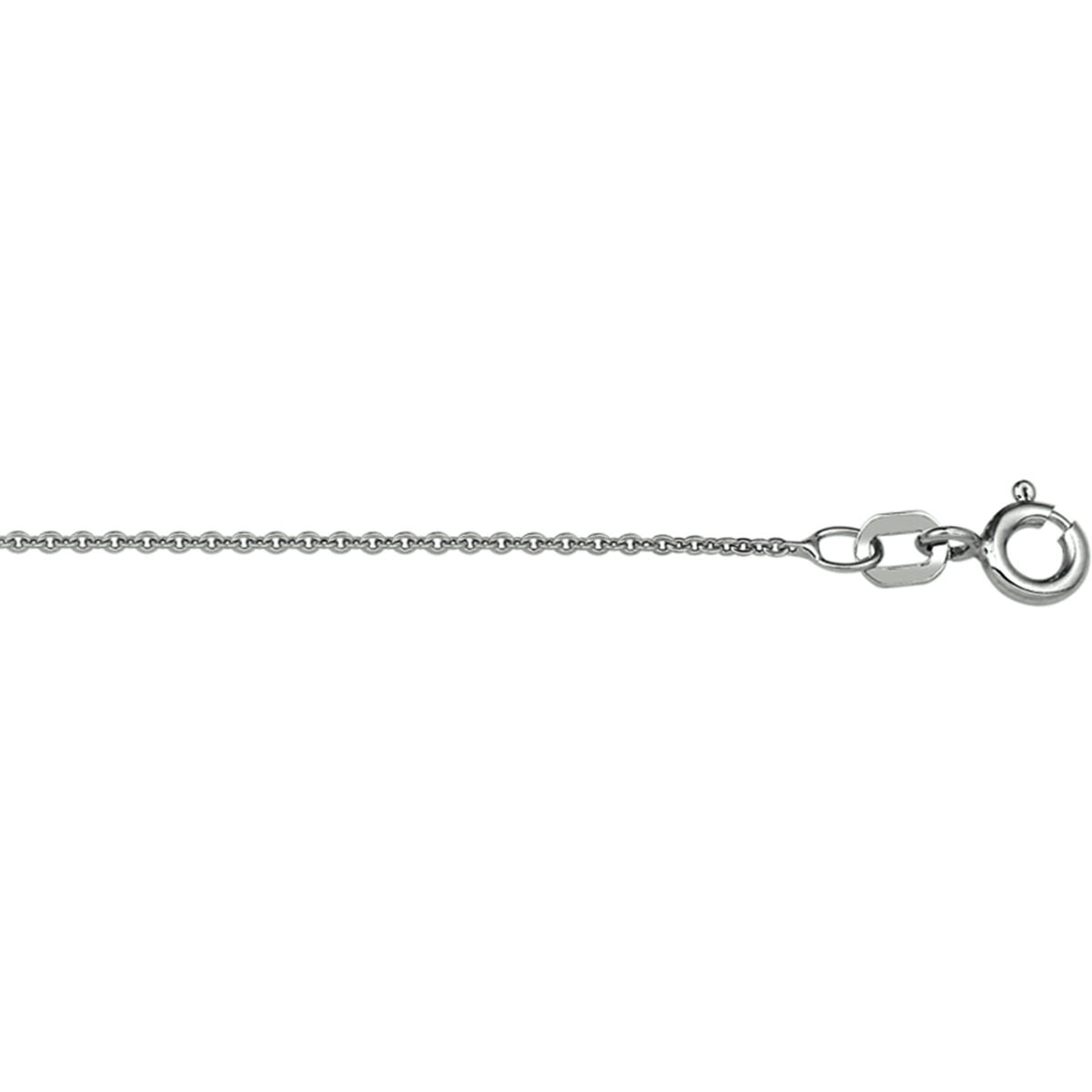 Collar de ancla plano de 1,2 mm en plata rodiada, con extensión de 41 + 4 cm.