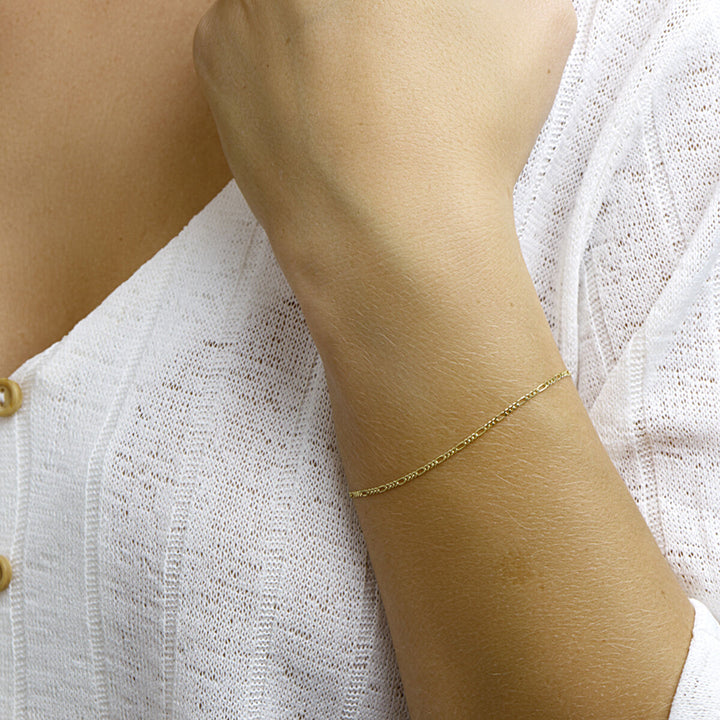 armband figaro 1,6 mm 18 cm 14K geelgoud
