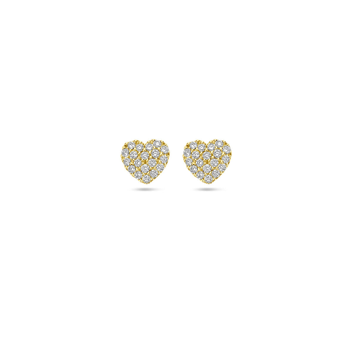 pendientes de botón corazón diamante 0.18ct (2x 0.09ct) h si 5,5 mm 14K oro amarillo
