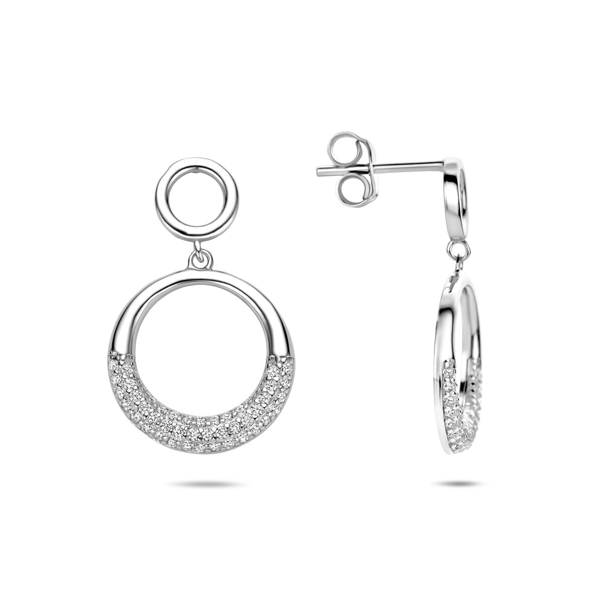 Pendientes de plata con circonitas – plata 925 rodiada