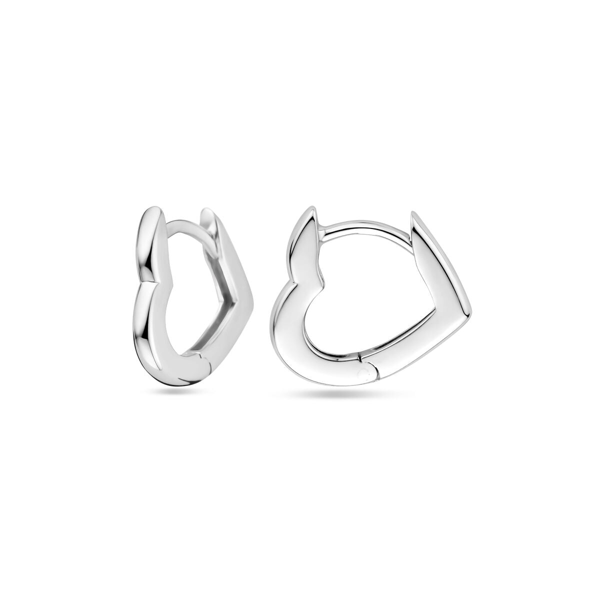 aros corazón 13 mm plata rodiado