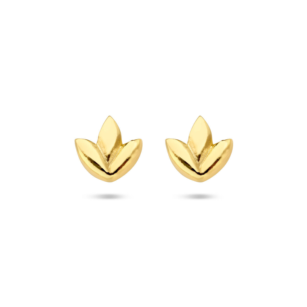 Pendientes de hoja en plata de 1 micrón dorada (amarilla).