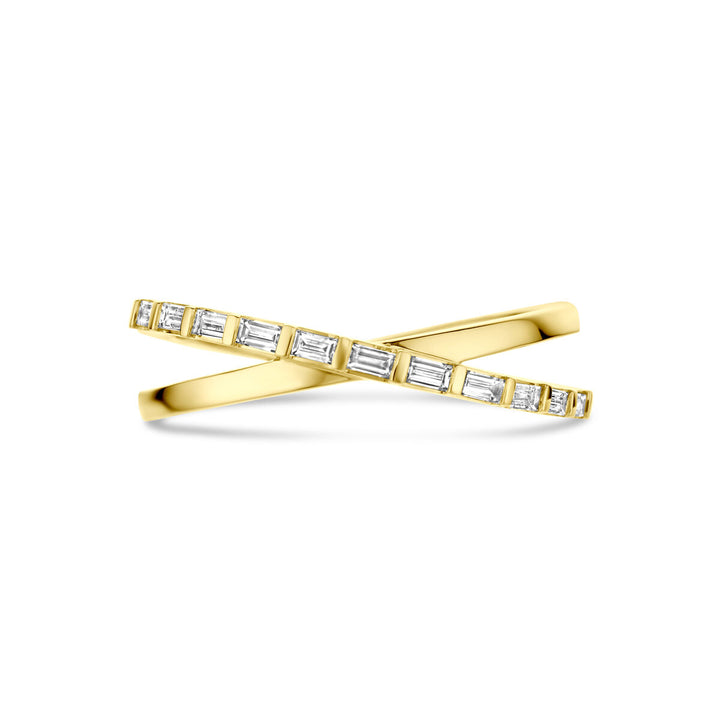 ring diamant 0.22ct h si 14K geelgoud