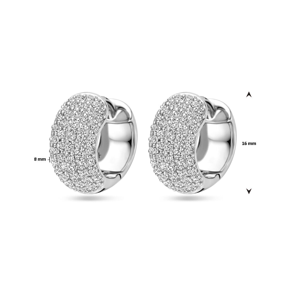 aros de circonita 16 mm plata rodiada