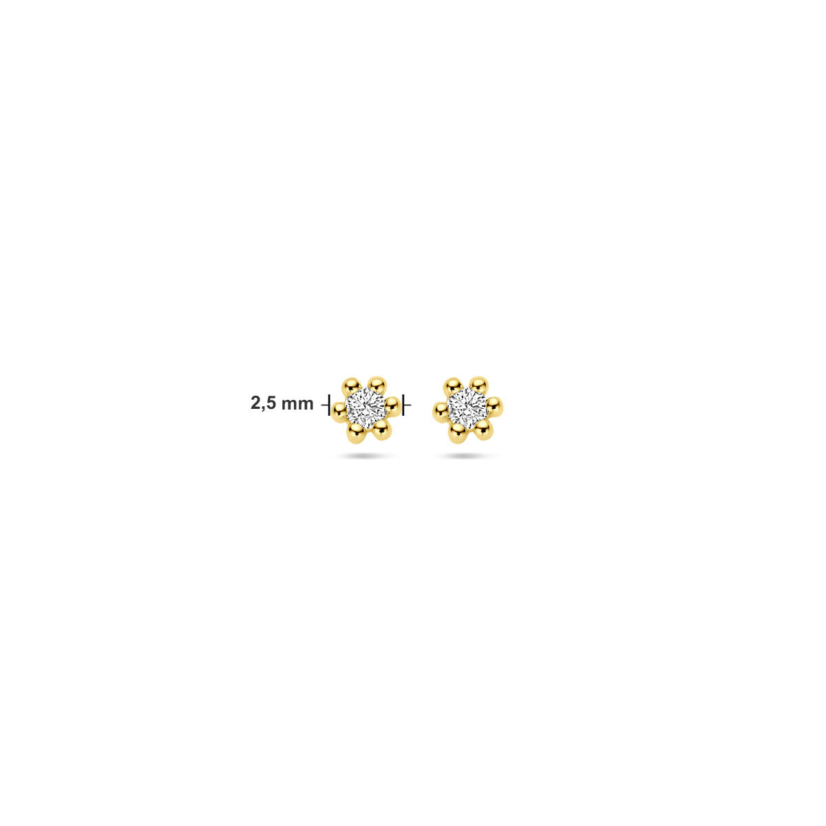 pendientes de botón diamante 0.04ct (2x 0.02ct) h p1 14K oro amarillo