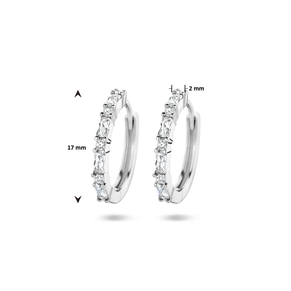 aros de circonita plata rodiada