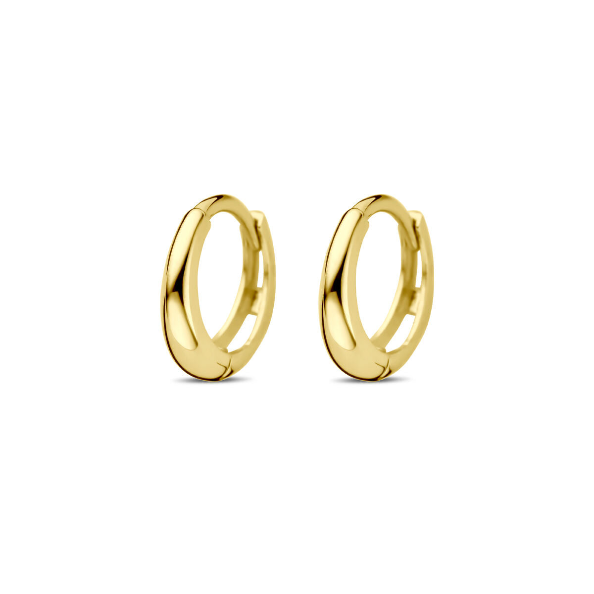 Pendientes de aro de 10 mm en oro amarillo de 14 quilates.