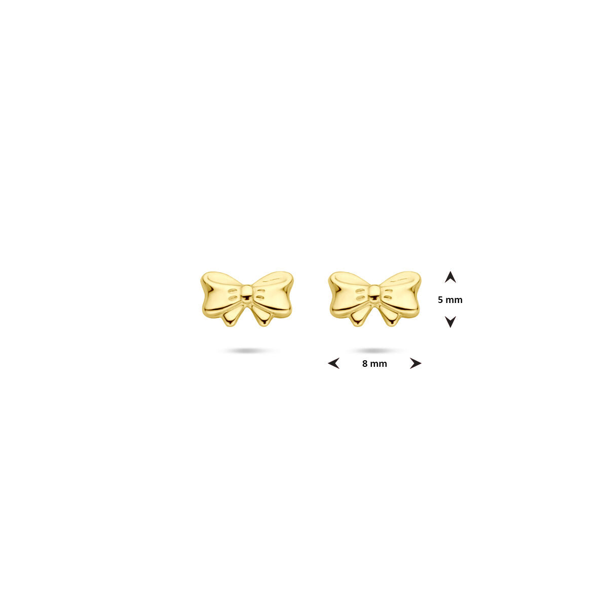 pendientes de botón lazo 5 mm 14K oro amarillo