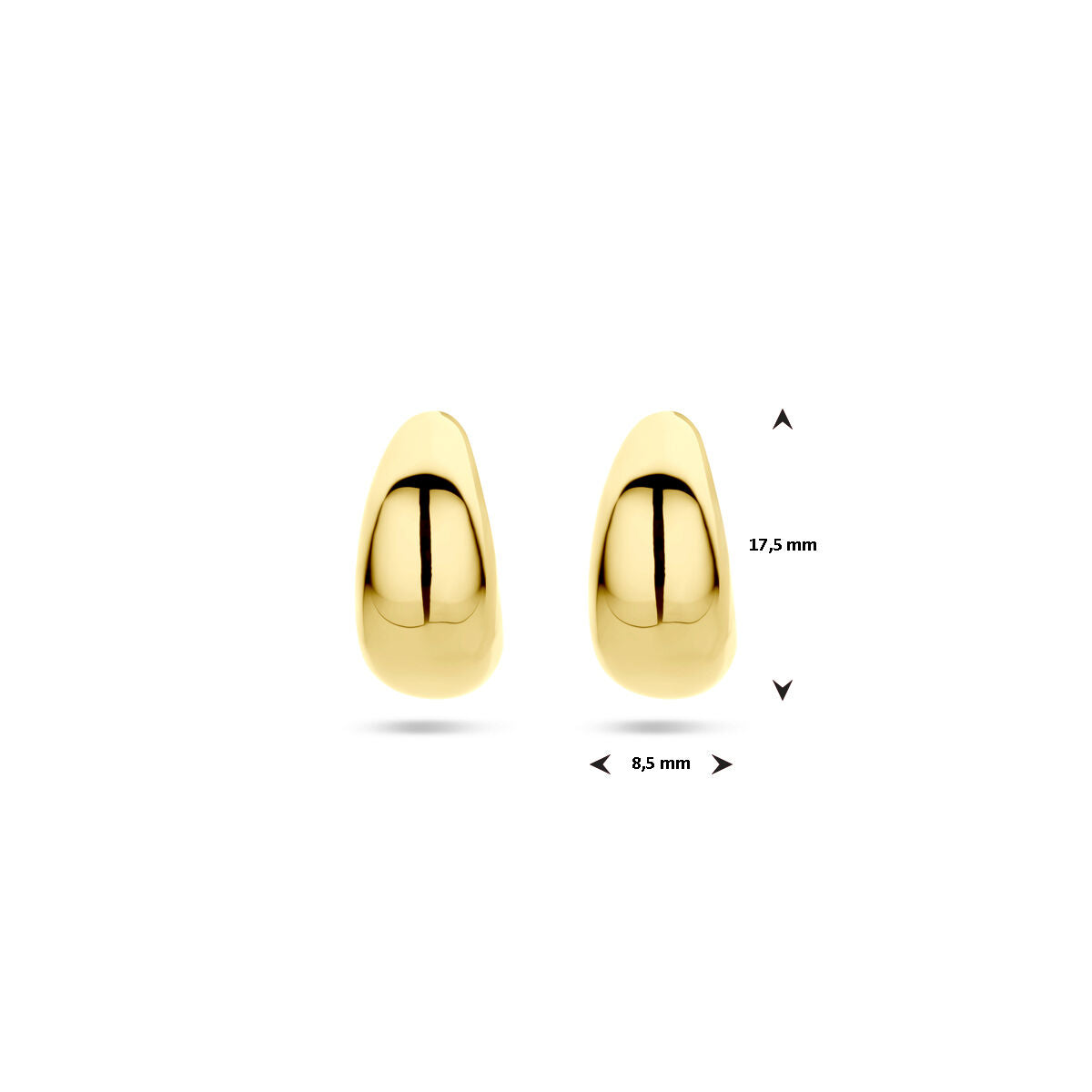 aros 17,5 mm 1 micron plata chapado en oro amarillo