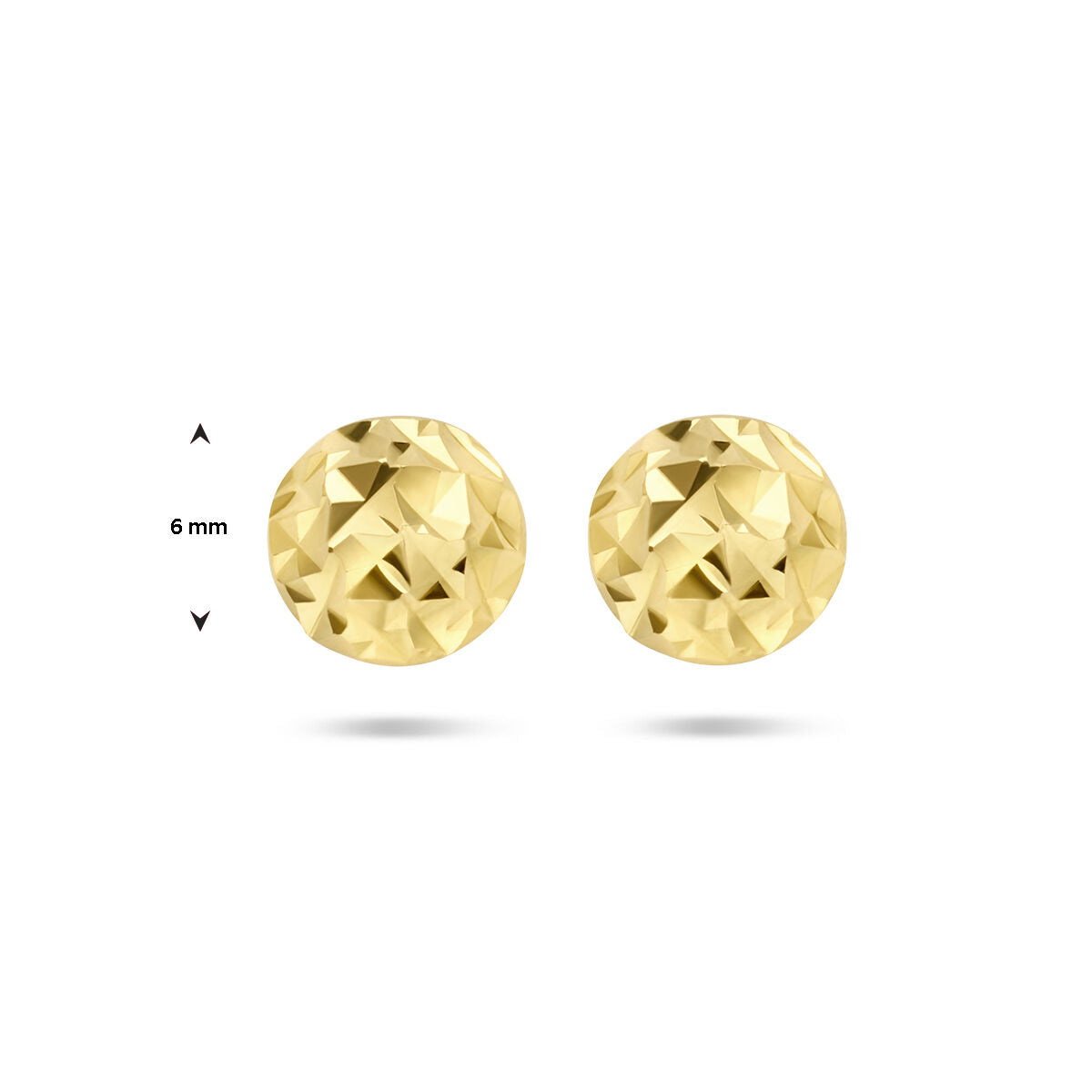 pendientes de botón diamantados en oro amarillo de 14K