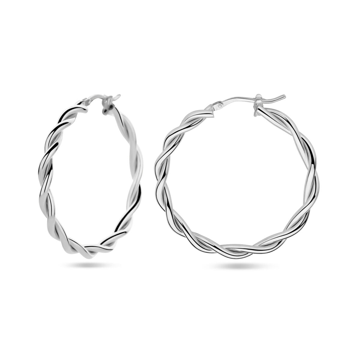 aros 3,5 mm tubo retorcido plata rodiado