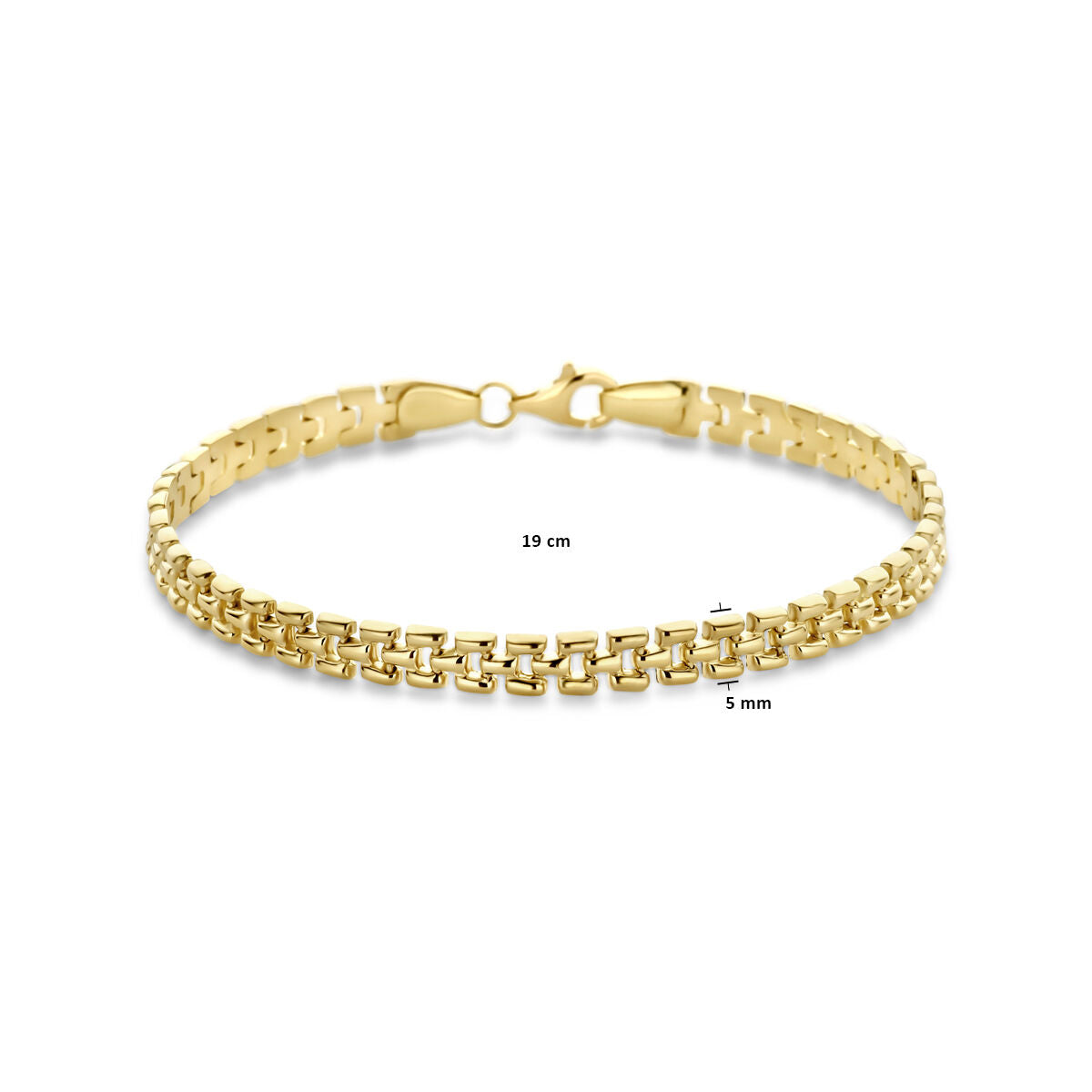 pulsera pantera 5 mm 19 cm 14K oro amarillo