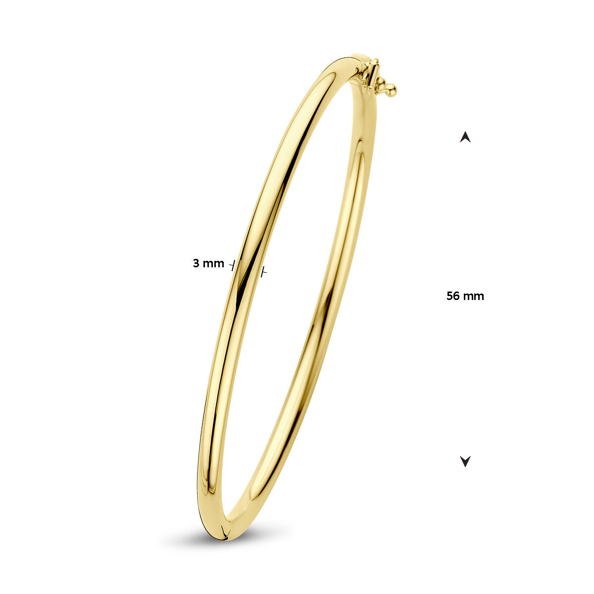 pulsera bisagra tubo redondo 14K oro amarillo