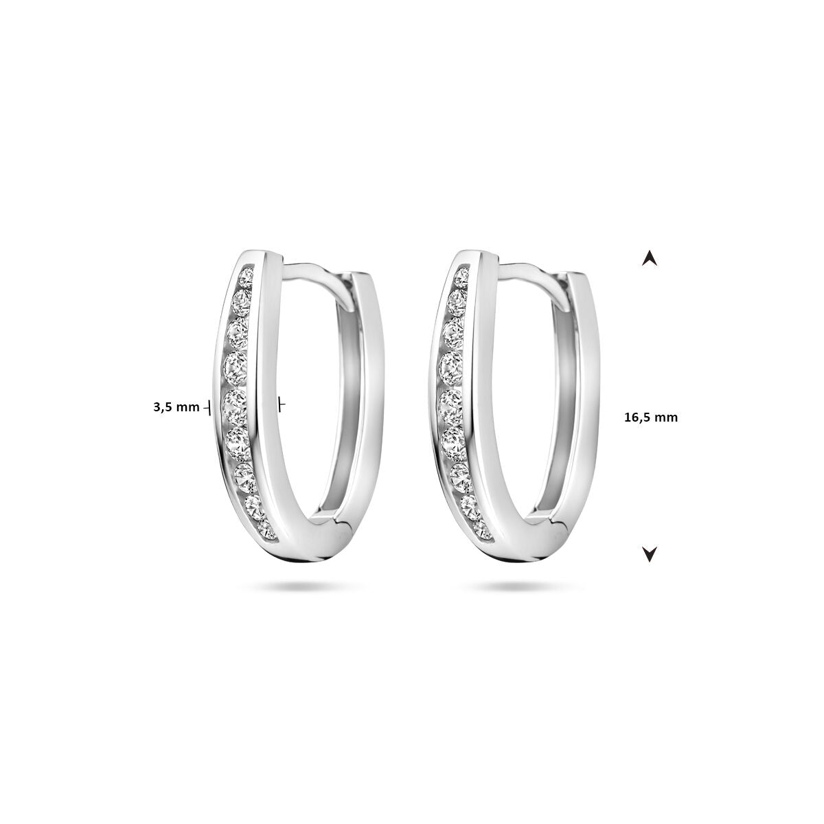 aros de circonita 16,5 mm plata rodiado