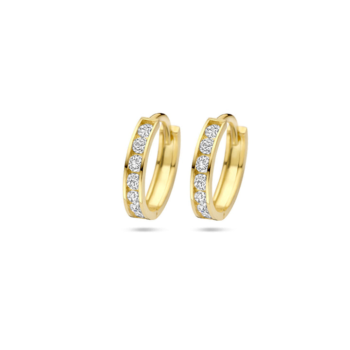 klapoorringen zirkonia 12,5 mm 9 Karaat