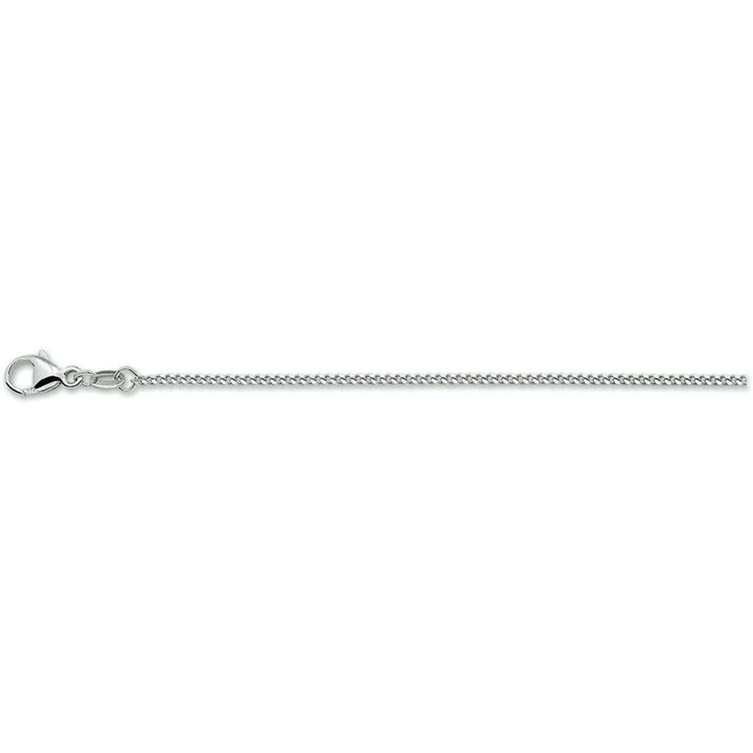 Collar gourmet de 1,4 mm en plata rodiada con cierre de langosta.