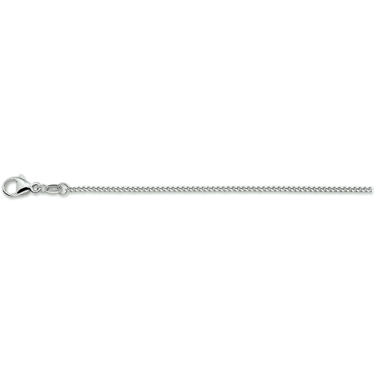 Collar gourmet de 1,4 mm en plata rodiada con cierre de langosta.