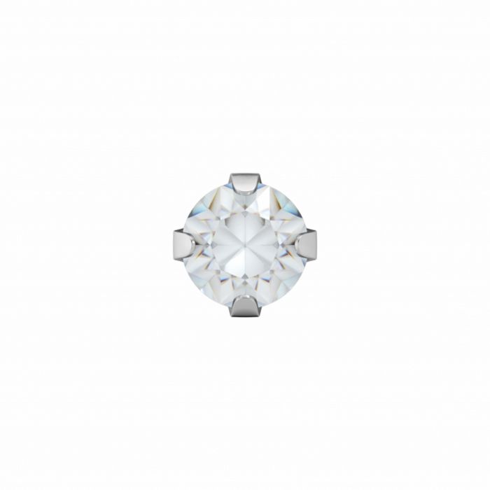Pendientes de chatón con piedra blanca de 3.0 mm en acero.