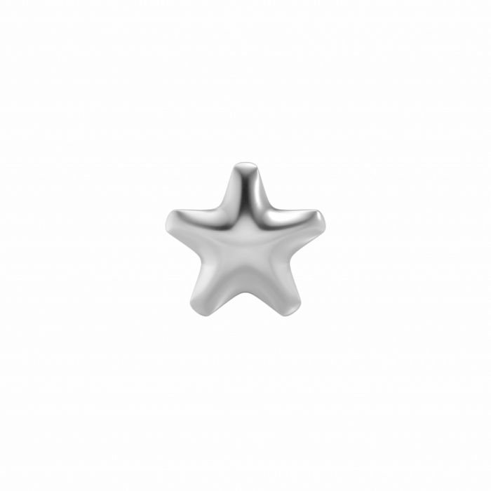 Pendiente de estrella de acero inoxidable en acabado pulido.