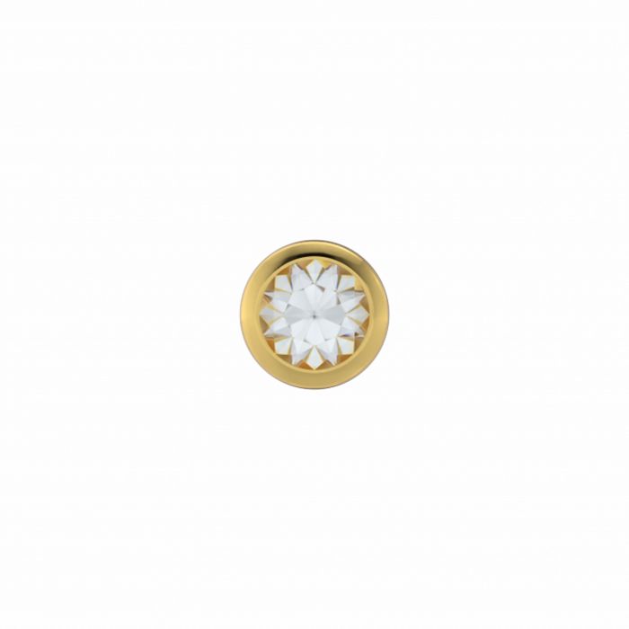 Pendientes de primera puesta de acero dorado con piedra blanca de 2.0 mm.