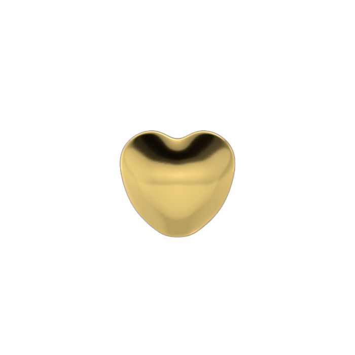 Pendientes de corazón de acero dorado.