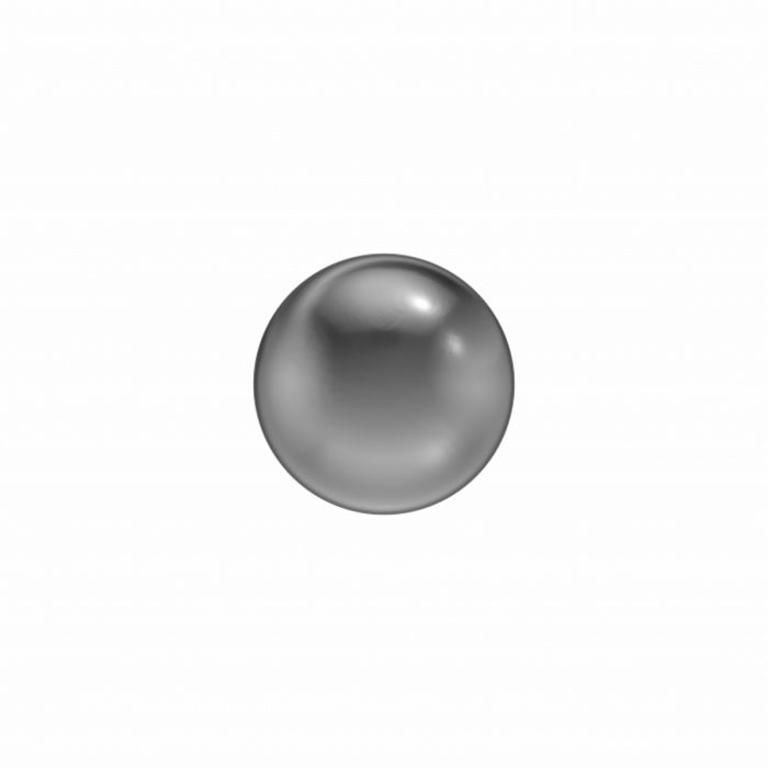 Pendientes de bola de 4.0 mm en titanio, con acabado brillante y color gris.