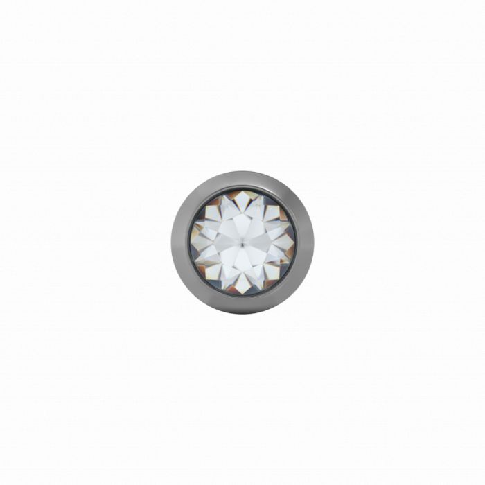 Pendientes de primera puesta con piedra blanca de 3.0 mm y base de titanio.