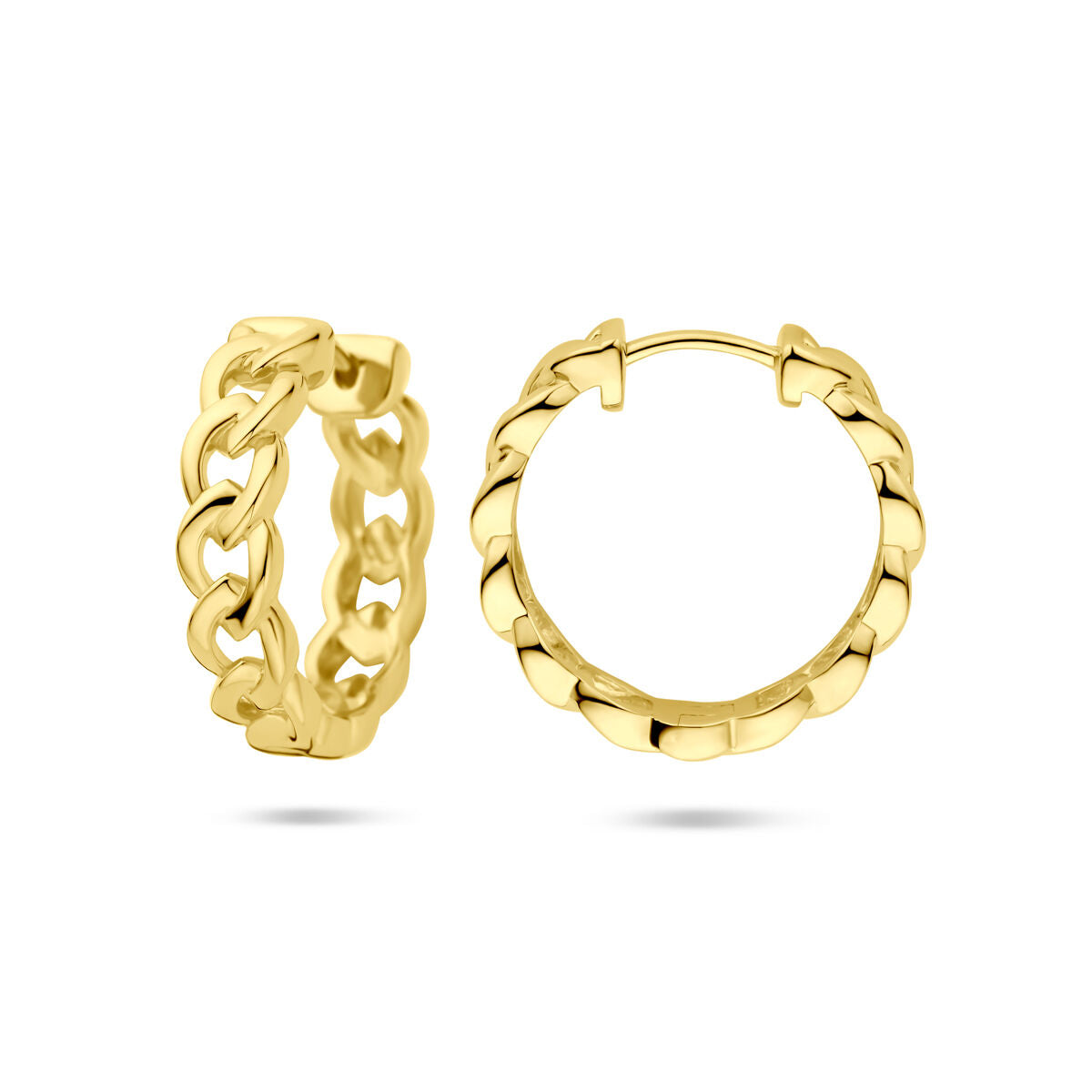 aros de eslabones 18mm 1 micron plata chapado en oro amarillo