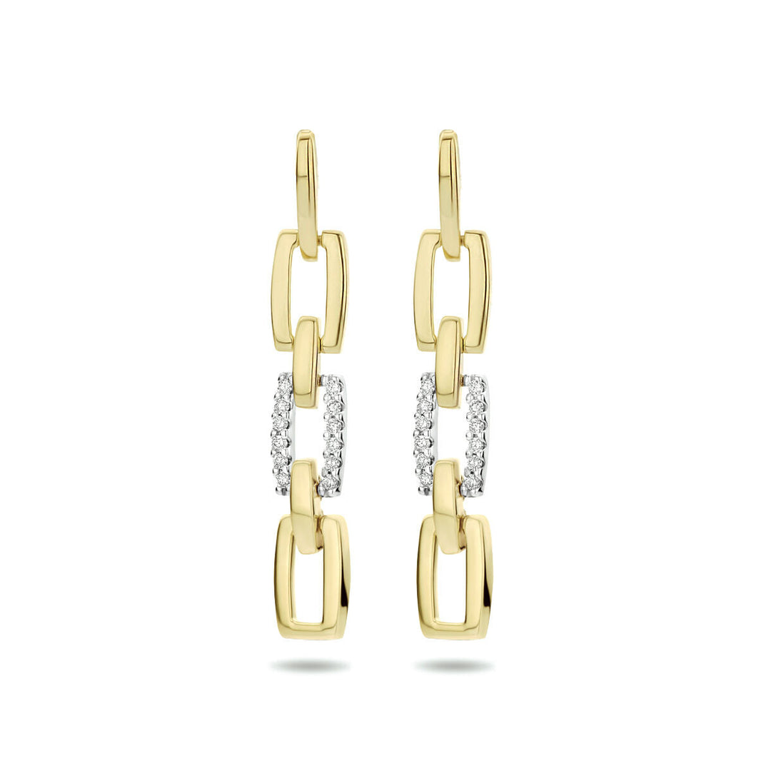 pendientes diamante 0.10ct (2x0.05ct) h si oro bicolor amarillo/blanco 14K