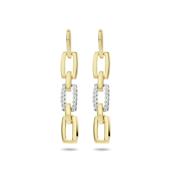 pendientes diamante 0.10ct (2x0.05ct) h si oro bicolor amarillo/blanco 14K