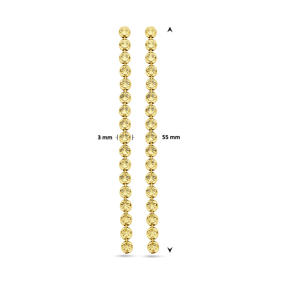 pendientes gediamanteerd 55 mm 1 micron plata chapado en oro amarillo