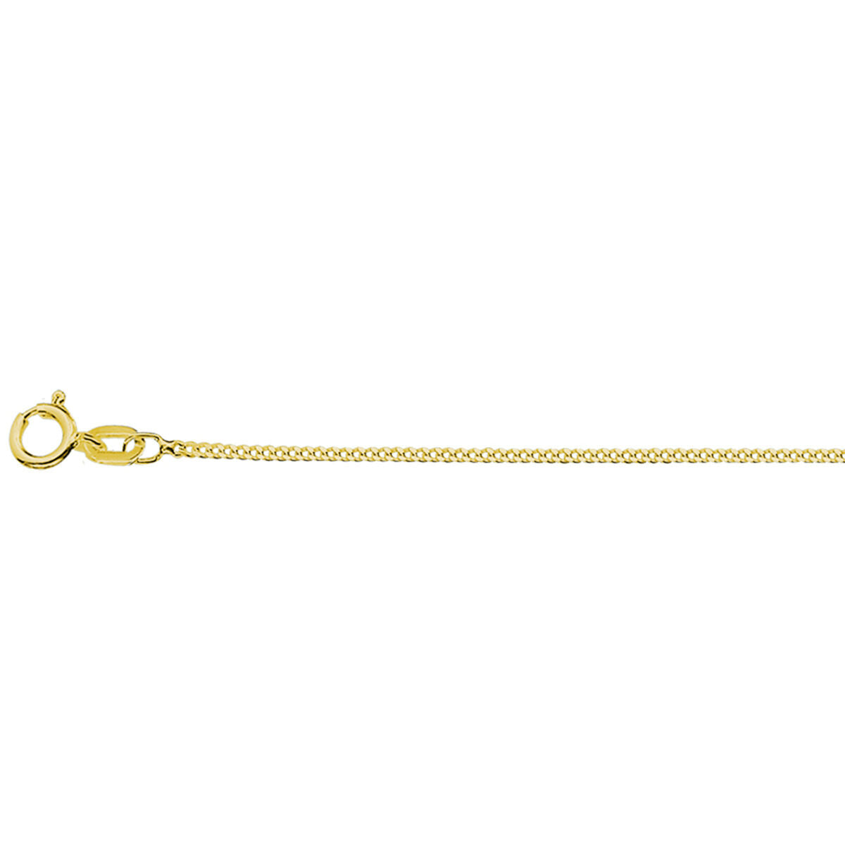 Collar gourmette de 1,2 mm con acabado pulido, en plata dorada de 3 micrones, 41 + 4 cm.
