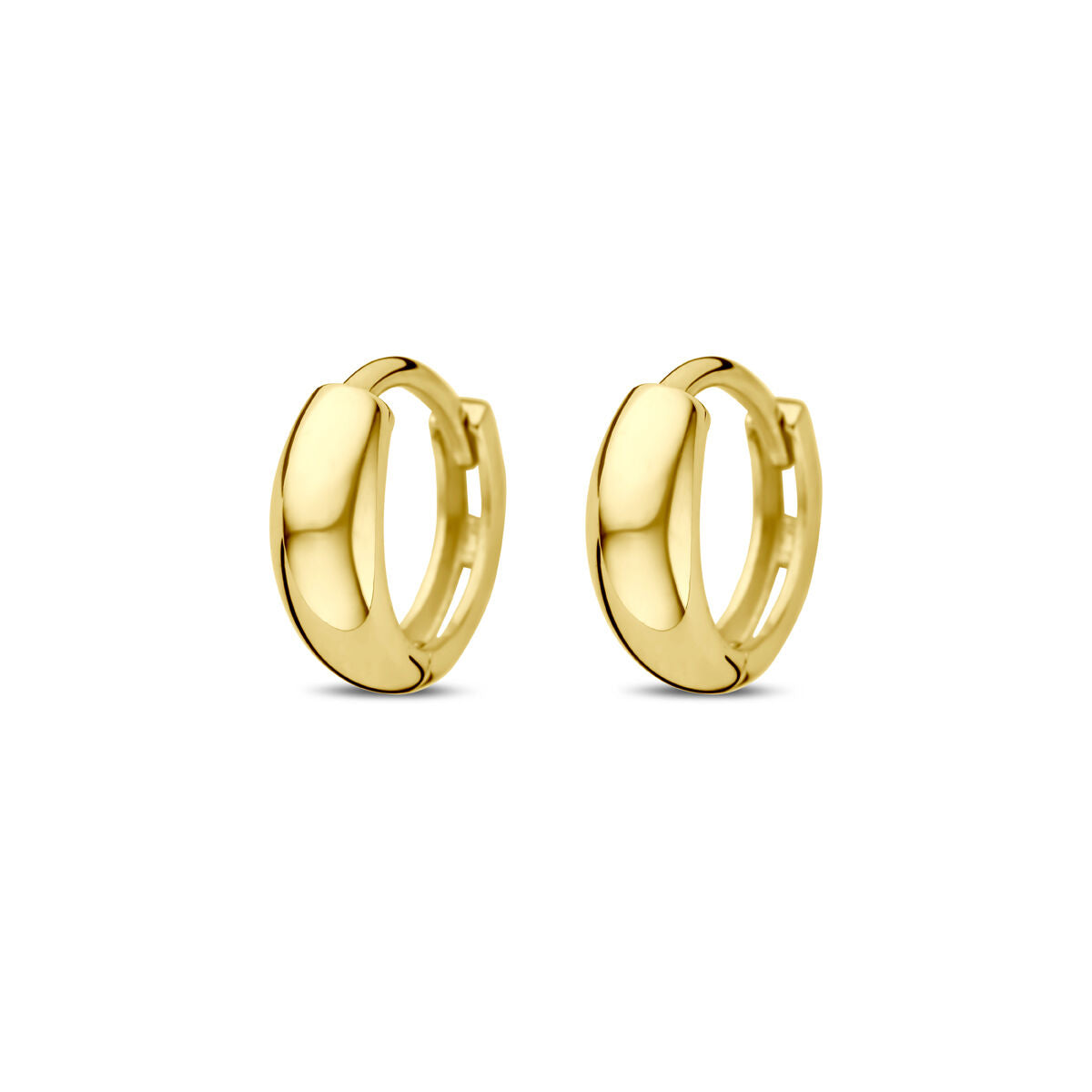 Pendientes de aro de 10 mm en oro amarillo de 14 quilates.