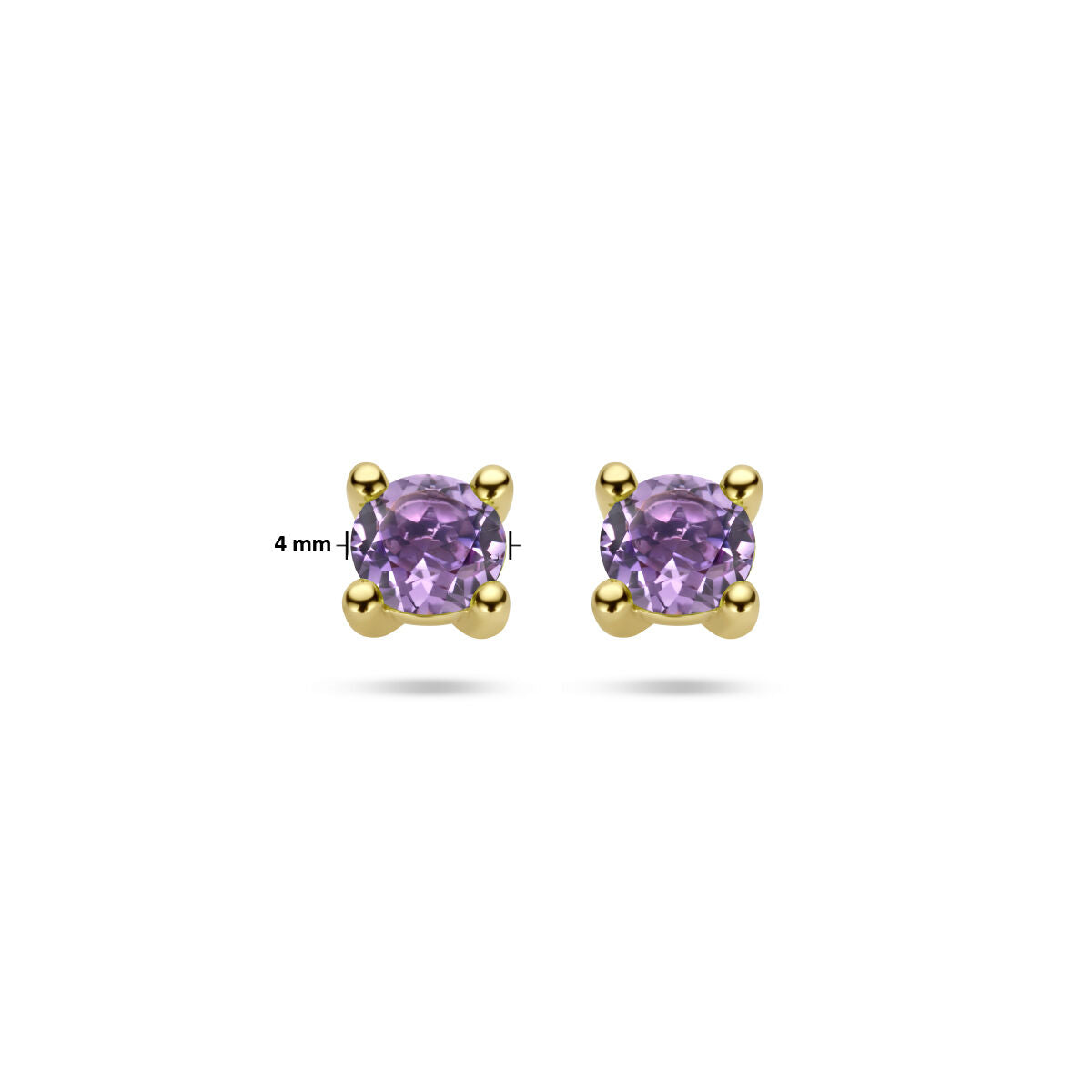 pendientes de botón amatista 14K oro amarillo