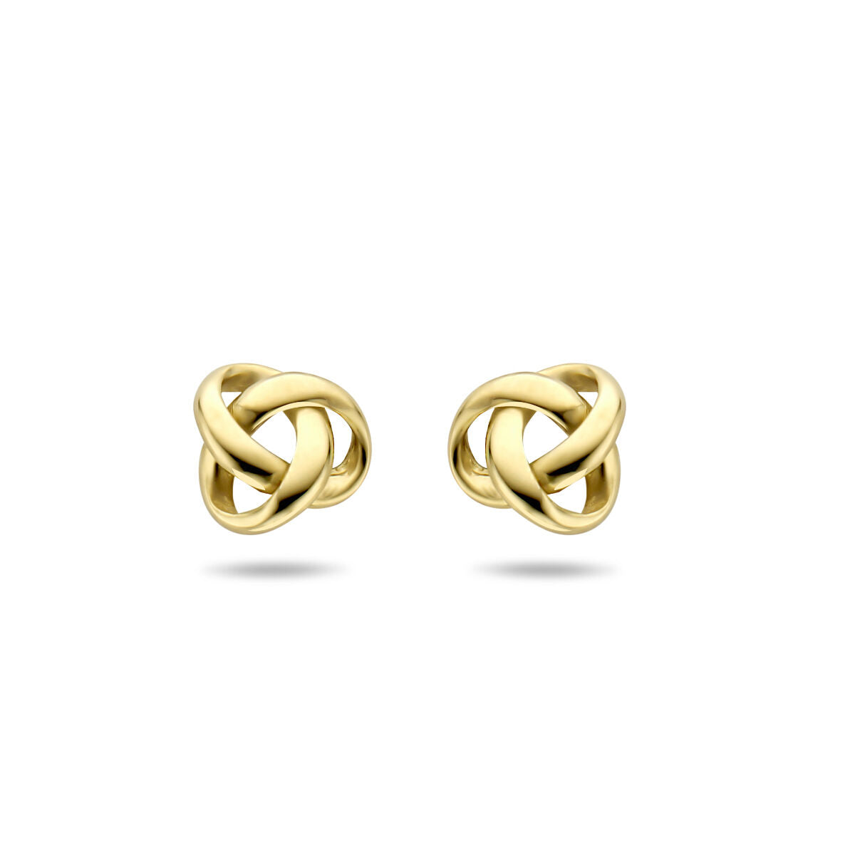 Pendientes de oro amarillo de 9 quilates con motivo de nudo.