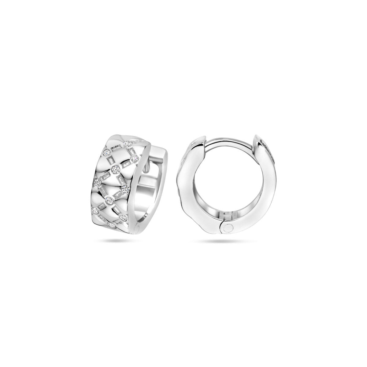aros de circonita 13 mm plata rodiada