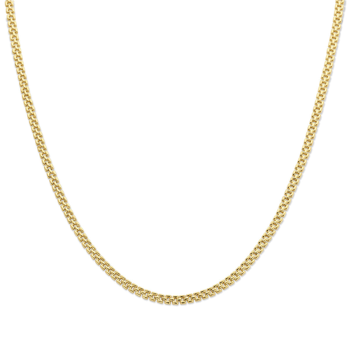 Collar de pantera de 5 mm, 43 cm, en oro amarillo de 14 quilates.