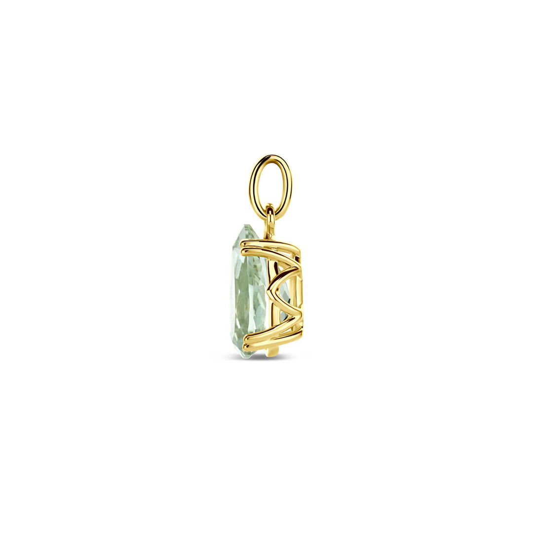 hanger groen amethist 18 mm 14K geelgoud