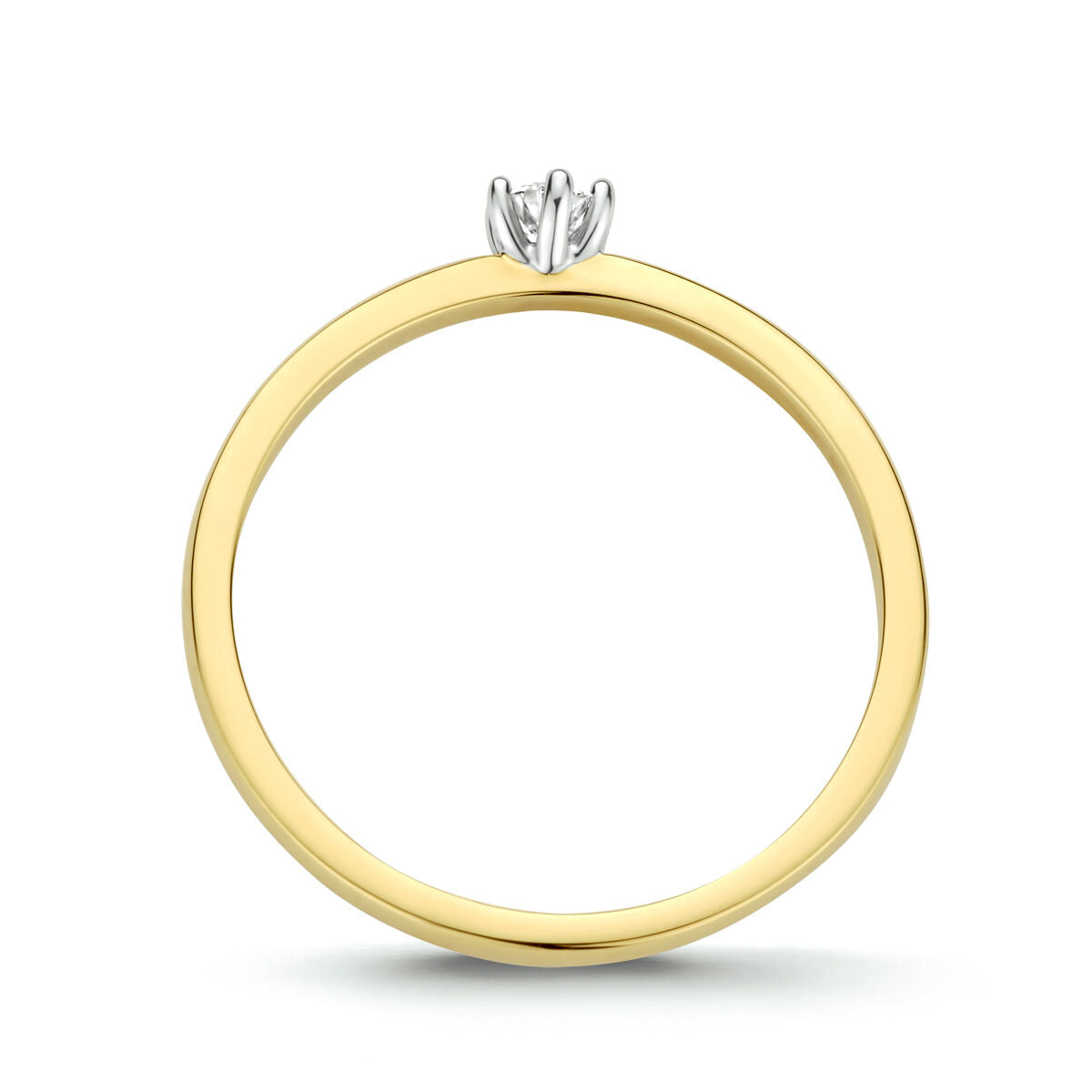 anillo diamante 0.10ct h si 14K oro bicolor amarillo/blanco