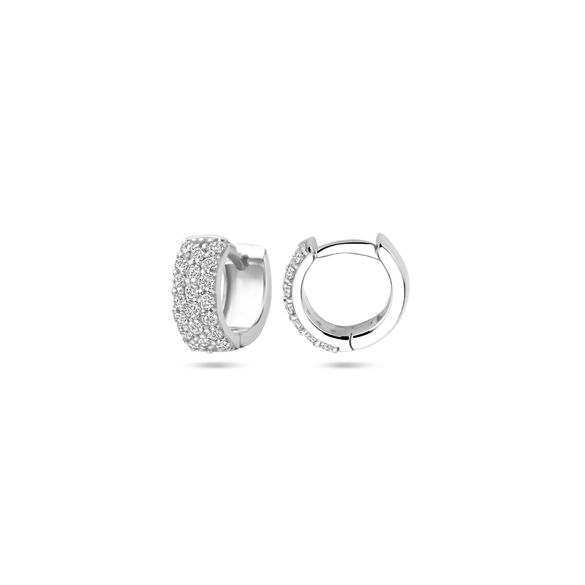 Aros con diamantes 0.40ct (2x 0.20ct) h si 10 mm oro blanco 14K