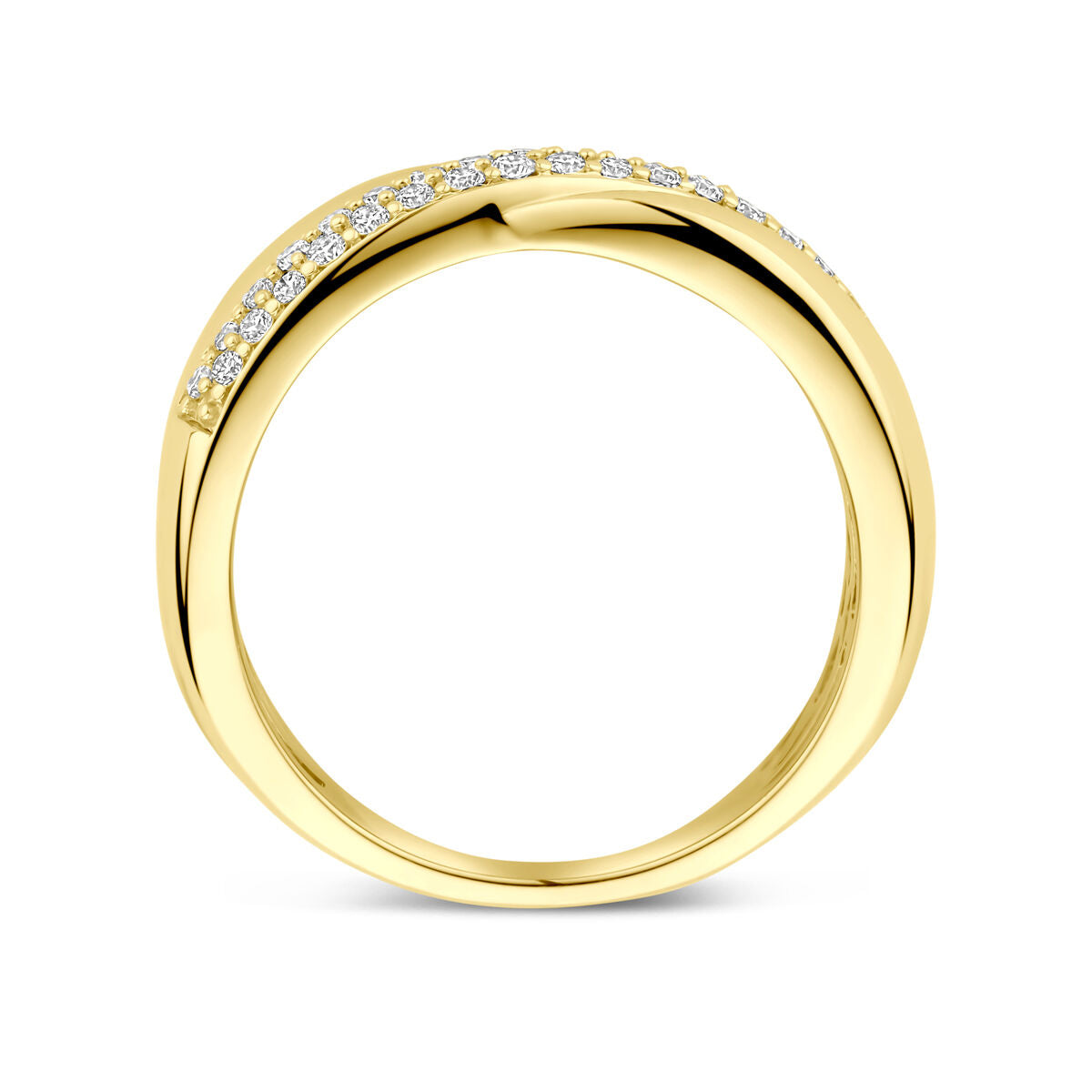 Anillo de mujer en oro amarillo de 14k con diamante cultivado en laboratorio de 0.30ct