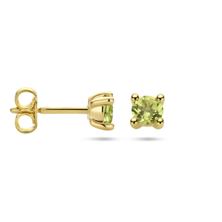 oorknoppen peridot 14K geelgoud